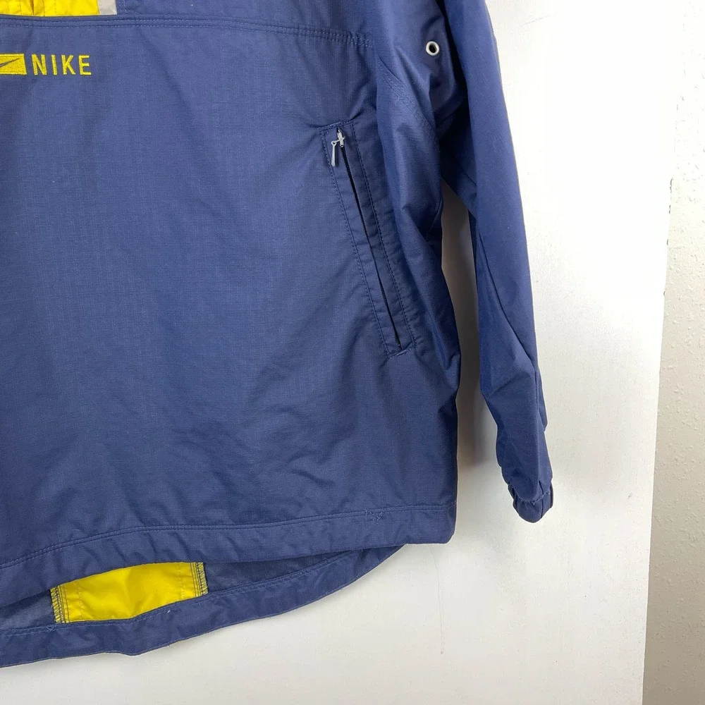 Vintage Nike (M 8-10) Womens 1/2 Zip Pullover Windbreaker Jacket Blue Yellow - Picture 3 of 9